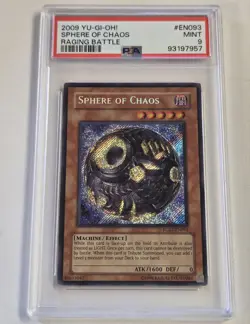 Sphere of Chaos RGBT-EN093 PSA 9 MINT Secret Rare Foil Bleed Yugioh Vintage 2009 - Image 1
