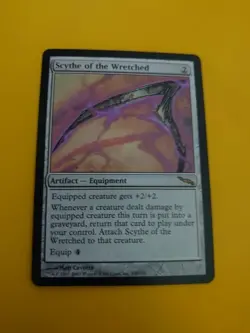 Scythe of the wicked. rare artifact equipment MTG Card. Mirrodin. - Image 2