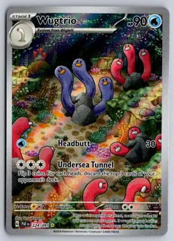 Wugtrio 224/091 Illustration Rare Paldean Fates Pokemon Near Mint - Image 1