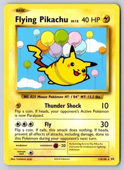 Flying Pikachu 110/108 Secret Rare Evolutions Pokemon Near Mint - Image 1