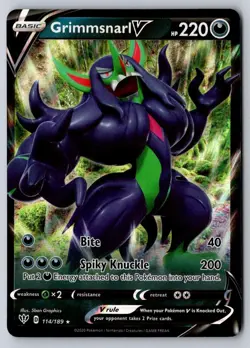 Grimmsnarl V 114/189 Holo V Rare Darkness Ablaze Pokemon - Image 1
