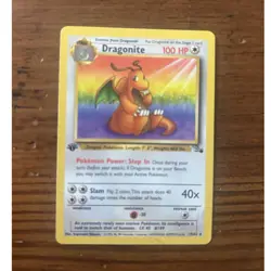 Pokemon TCG Dragonite Fossil 1st Edition Rare Regular 100 HP 19/62 English - Image 1