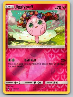 Jigglypuff 134/214 Common Unbroken Bonds Pokemon Reverse Holo Near Mint - Image 1
