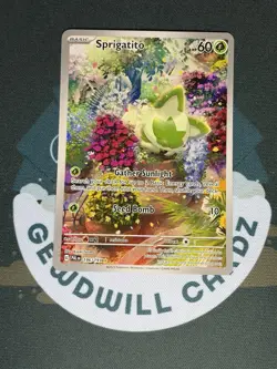 Pokemon TCG Paldea Evolved Sprigatito 196/193 Illustration Rare Full Art Holo - Image 1