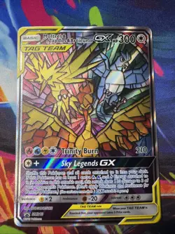 Pokemon Moltres Zapdos Articuno GX TAG TEAM Full Art Holo Promo SM210 300 HP - Image 1