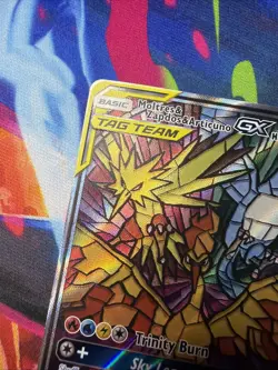 Pokemon Moltres Zapdos Articuno GX TAG TEAM Full Art Holo Promo SM210 300 HP - Image 4