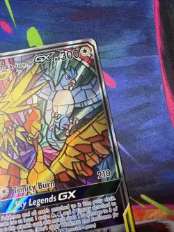 Pokemon Moltres Zapdos Articuno GX TAG TEAM Full Art Holo Promo SM210 300 HP - Image 5