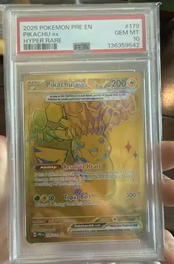 PSA 10 PIKACHU EX 179/131 HYPER RARE PRISMATIC EVOLUTIONS POKEMON 😍 - Image 1