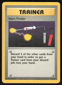Item Finder 74/102 Rare Base Set Unlimited Pokemon Lightly Played - Image 1