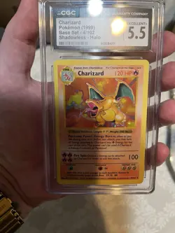 *CGC 5.5* 1999 Pokemon Base Set SHADOWLESS #4/102 Charizard Holo Vintage WOTC - Image 1