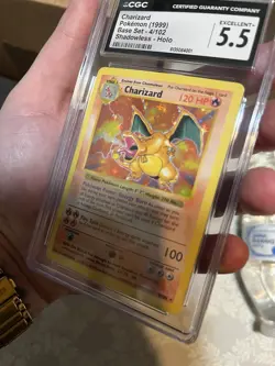 *CGC 5.5* 1999 Pokemon Base Set SHADOWLESS #4/102 Charizard Holo Vintage WOTC - Image 2