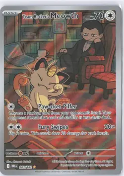 203/182 Team Rocket’s Meowth Illustration Rate Pokemon Destined Rivals - Image 1