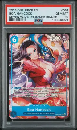 2025 ONE PIECE 051 SEVEN WARLORDS OF THE SEA PROMO CARD BOA HANCOCK PSA 10 - Image 1