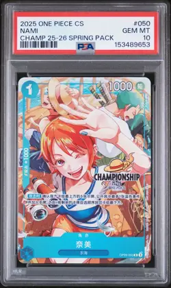 2025 ONE PIECE CHINESE CHAMPIONSHIP CS 25-26 SPRING ENTRY PROMO #050 NAMI PSA 10 - Image 1