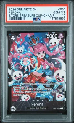 2024 ONE PIECE STORE TREASURE CUP CHAMPION PROMO #093 PERONA PSA 10 GEM MINT - Image 1