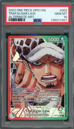 PSA 10 Trafalgar Law (Alt Art) Romance Dawn OP01-002 EN One Piece B24 - Image 1