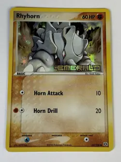 Rhyhorn 62/106 Emerald 2005 Reverse Holo 60HP EN Pokemon Card - Image 1