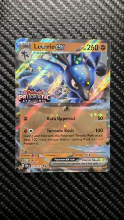 Lucario ex 51/131 Full-Art Prismatic Evolotions STAMPED Pokemon card TCG - NM+ - Image 1