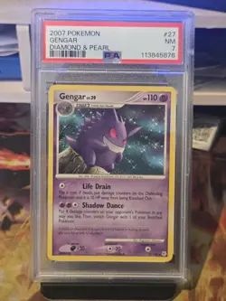 PSA 7 Graded Pokemon Card Gengar Lv. 39 Diamond & Pearl 27/130 2007 Pop 39 Rare - Image 3