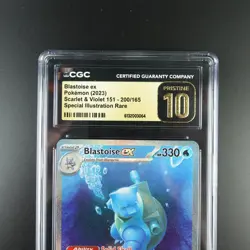 CGC 10 Pristine Blastoise ex 200/165 Pokemon 151 SIR Graded Card - Image 2