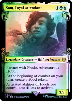 MTG SILVER FOIL Sam, Loyal Attendant Showcase - The Lord of the Rings Commander - Image 1