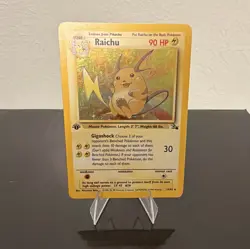 Pokemon TCG 1st Edition Raichu 14/62 Base Set Unlimited Holo Rare 1999 English - Image 1