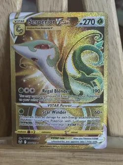 Serperior VSTAR 210/195 Pokemon TCG Silver Tempest Gold Secret Rare NEAR MINT NM - Image 1
