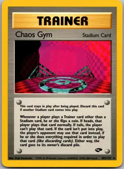 Chaos Gym 102/132 Rare Gym Challenge Pokemon Unlimited LP - Image 1