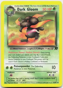 Dark Gloom 36/82 Uncommon Team Rocket Pokemon Unlimited Moderately Played - Image 1