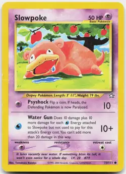 Slowpoke 73/111 Common Neo Genesis Pokemon Unlimited Damaged - Image 1