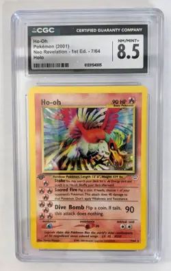 Ho-oh [1st Edition] #7 (Pokemon Neo Revelation). CGC 8.5 - Image 1