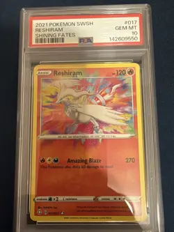 Pokemon TCG Shining Fates Reshiram Amazing Rare Holo 017/072 PSA 10 - Image 1