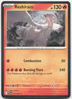 Reshiram 017/094 Rare Cosmos Holo Phantasmal Flames Pokemon Near Mint - Image 1