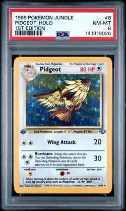 Pokemon TCG Pidgeot Holo 1st Edition Jungle 08/64 PSA 8 NM - Image 1