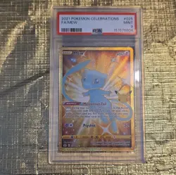 Pokemon TCG Gold Mew 025/025 Celebrations PSA 9 Mint - Image 1