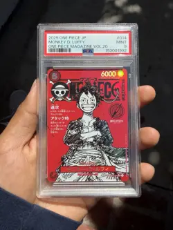 2025 ONE PIECE JAPANESE PROMOS ONE PIECE MAGAZINE VOL.20 MONKEY D. LUFFY PSA 9 - Image 1