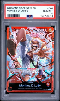 2025 ONE PIECE ST21 #001 GEAR 5 MONKEY D. LUFFY LEADER ENGLISH PSA 10 GEM MINT - Image 1
