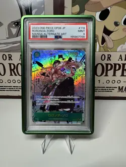 2023 One Piece Op06 JP Roronoa Zoro Manga Alternate Art PSA 9 - Image 1