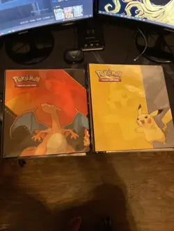 Lot Of 2 Pokemon Ultra Pro Binders With Card Pages Charizard & Pikachu - Image 1