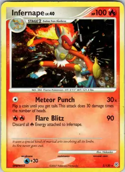 Infernape 5/130 Diamond and Pearl Pokemon HP Holo - Image 1