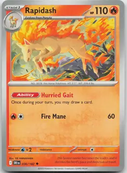 Rapidash 030/182 Uncommon Destined Rivals Pokemon Near Mint - Image 1