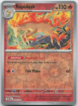 Rapidash 030/182 Uncommon Destined Rivals Pokemon Reverse Holo Near Mint - Image 1