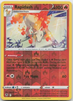 Rapidash 022/195 Holo Rare Silver Tempest Pokemon Reverse Holo Near Mint - Image 1