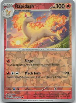 Rapidash 078/165 Uncommon 151 Pokemon Reverse Holo Near Mint - Image 1