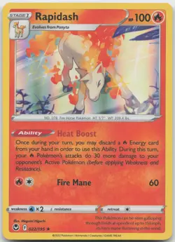 Rapidash 022/195 Holo Rare Silver Tempest Pokemon Holo Near Mint - Image 1