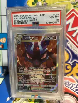 PSA 10 GEM MINT Lucario VSTAR SWSH291 SWSH: Sword & Shield Promo Cards Holo - Image 1
