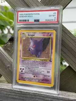 1999 Pokemon TCG Fossil 1st Edition Gengar Holo 5/62 - PSA 6 - Image 3