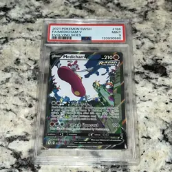 2021 Pokemon SWSH Evolving Skies Medicham v #186/203 PSA 9 - Image 1