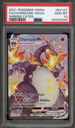 Pokemon Charizard VMAX Shining Fates Full Art #SV107 PSA 10 Gem Mint - Image 1