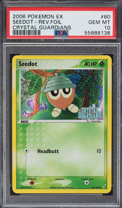 Pokemon Seedot EX Crystal Guardians Reverse Holo #60 PSA 10 Gem Mint - Image 1